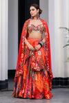 Shop_JUHI BENGANI_Multi Color Organza, Satin, Net Sequins, Beads Embroidered Lehenga Set _Online_at_Aza_Fashions