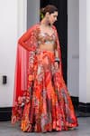 JUHI BENGANI_Multi Color Organza, Satin, Net Sequins, Beads Embroidered Lehenga Set _at_Aza_Fashions