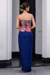 Shop_JUHI BENGANI_Multi Color Satin, Organza Embroidery Bandeau Floral Corset And Draped Skirt Set _at_Aza_Fashions