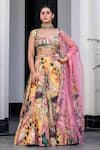 Buy_JUHI BENGANI_Multi Color Organza, Satin, Net Sequins, Embroidery Printed Lehenga Set _at_Aza_Fashions