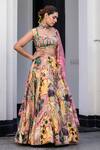 JUHI BENGANI_Multi Color Organza, Satin, Net Sequins, Embroidery Printed Lehenga Set _at_Aza_Fashions