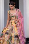 Buy_JUHI BENGANI_Multi Color Organza, Satin, Net Sequins, Embroidery Printed Lehenga Set 