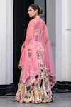 Shop_JUHI BENGANI_Multi Color Organza, Satin, Net Sequins, Embroidery Scoop Printed Lehenga Set _at_Aza_Fashions