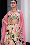 JUHI BENGANI_Multi Color Organza, Satin, Net Sequins, Embroidery Scoop Printed Lehenga Set _Online_at_Aza_Fashions