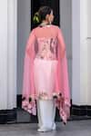 Shop_JUHI BENGANI_Multi Color Satin, Silk, Organza, Net Embroidery Cape Corset And Skirt Set _at_Aza_Fashions