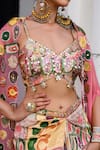JUHI BENGANI_Pink Silk Satin Beads, Sequins, Embroidery Multi Colour Fusion Cape And Dhoti Set _at_Aza_Fashions