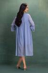 Shop_Kahani Lush_Blue Cotton Embroidery Round Neck Machine Cord Set _at_Aza_Fashions