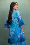 Buy_Kahani Lush_Blue Cotton V-neck Printed Kurta And Pant Set _Online_at_Aza_Fashions