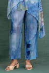Kahani Lush_Blue Cotton, Silk Collared Digital Print Kurta And Pant Set _Online_at_Aza_Fashions