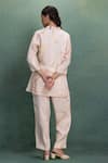Shop_Kahani Lush_Beige Cotton, Silk V-neck Digital Print Pant Set _at_Aza_Fashions