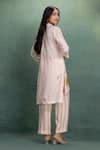 Shop_Kahani Lush_Beige Cotton Collared Digital Print Kurta And Pant Set _at_Aza_Fashions
