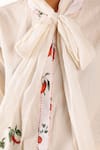 Shop_Nikasha_Cream Cotton Embroidery Turtle Neck Chilly Seersucker Shirt 