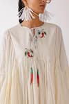 Shop_Nikasha_Cream Cotton Embroidery Round Neck Asymmetric Chilly Dress _Online_at_Aza_Fashions