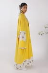 Shop_Nikasha_Yellow Cotton Round Neck Chilly Print Kaftan _at_Aza_Fashions