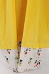 Nikasha_Yellow Cotton Round Neck Chilly Print Kaftan _at_Aza_Fashions