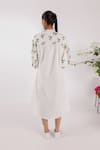 Shop_Nikasha_Cream Cotton Embroidery Collared Chilly Print Popline Shirt Dress 