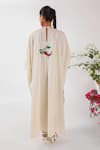 Shop_Nikasha_Cream Cotton Embroidery Round Neck Chilly Print Seersucker Kaftan _at_Aza_Fashions