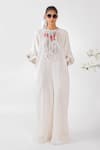 Buy_Nikasha_Cream Cotton Embroidery Chilly Jumpsuit _Online_at_Aza_Fashions