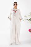 Buy_Nikasha_Cream Cotton Embroidery Chilly Jumpsuit _at_Aza_Fashions
