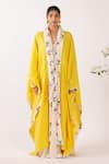 Buy_Nikasha_Yellow Cotton Shawl Neck Chilly Print Shrug _Online_at_Aza_Fashions