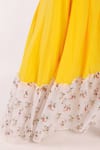 Shop_Nikasha_Yellow Kota Doria, Cotton Halter Neck Maxi Dress With Floral Hem _Online_at_Aza_Fashions