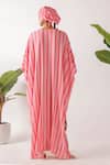 Shop_Nikasha_Multi Color Cotton V-neck Pomegranate Print Kaftan _at_Aza_Fashions
