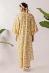 Shop_Nikasha_Yellow Cotton Round Neck Pomegranate Print Maxi Dress _at_Aza_Fashions