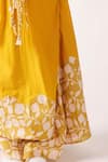 Nikasha_Yellow Cotton Embroidery Round Neck Pomegranate Print Maxi Dress _at_Aza_Fashions