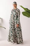 Nikasha_Multi Color Cotton Tassels Round Neck Pomegranate Tiered Maxi Dress _Online_at_Aza_Fashions