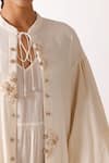 Buy_Nikasha_Cream Cotton Round Neck Seersucker Tiered Jacket _Online_at_Aza_Fashions