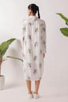 Shop_Nikasha_Ivory Cotton Collared Leopard Print Shirt Midi Dress _at_Aza_Fashions