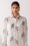 Nikasha_Ivory Cotton Collared Leopard Print Shirt Midi Dress _Online_at_Aza_Fashions