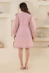 Shop_Savaaya_Pink Linen Bows High Neck Blend Dress With _at_Aza_Fashions