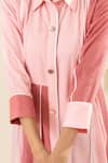 Buy_Savaaya_Pink Cotton, Denim Collared Light And Dark Dress _Online_at_Aza_Fashions