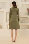 Shop_Savaaya_Green Cotton, Denim Collared Designer Dress _at_Aza_Fashions