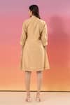 Shop_Savaaya_Beige Linen Collared Blend Short Dress _at_Aza_Fashions