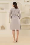 Shop_Savaaya_Gray Linen Collared Grey Blend Designer Dress _at_Aza_Fashions