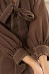 Shop_Savaaya_Brown Linen Open Neck Blend Designer Dress _Online_at_Aza_Fashions