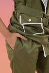 Buy_Savaaya_Green Cotton, Denim Shawl , Crew Pant Set 