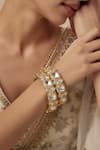 Vivinia By Vidhi Mehra_Gold Plated Kundan Polki Adjustable Bangles _Online_at_Aza_Fashions