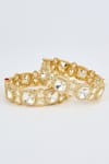 Buy_Vivinia By Vidhi Mehra_Gold Plated Kundan Polki Adjustable Bangles _Online_at_Aza_Fashions
