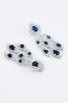 Buy_Vivinia By Vidhi Mehra_Silver Plated Zari And Blue Designer Jewellery Set _Online_at_Aza_Fashions