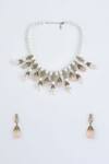 Vivinia By Vidhi Mehra_Gold Plated Pearls And Pink Jewelry Set _Online_at_Aza_Fashions