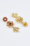 VIVINIA by Vidhi Mehra_Gold Plated Kundan Polki Necklace And Earring Set _Online_at_Aza_Fashions