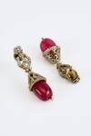 Buy_Vivinia By Vidhi Mehra_Silver Plated Pearls Designer And Red Stone Jewelry Set _Online_at_Aza_Fashions