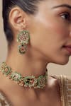 Buy_Vivinia By Vidhi Mehra_Gold Plated Diamonds Kundan Polki Necklace And Earring Set _Online_at_Aza_Fashions