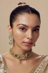Buy_Vivinia By Vidhi Mehra_Gold Plated Diamonds Kundan Polki Necklace And Earring Set _at_Aza_Fashions
