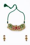 Shop_VIVINIA by Vidhi Mehra_Gold Plated Diamonds Kundan Polki Designer Jewellery Set _at_Aza_Fashions