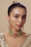 Buy_VIVINIA by Vidhi Mehra_Gold Plated Diamonds Kundan Polki Designer Jewellery Set _at_Aza_Fashions