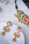 VIVINIA by Vidhi Mehra_Gold Plated Diamonds Kundan Polki Designer Jewellery Set _at_Aza_Fashions